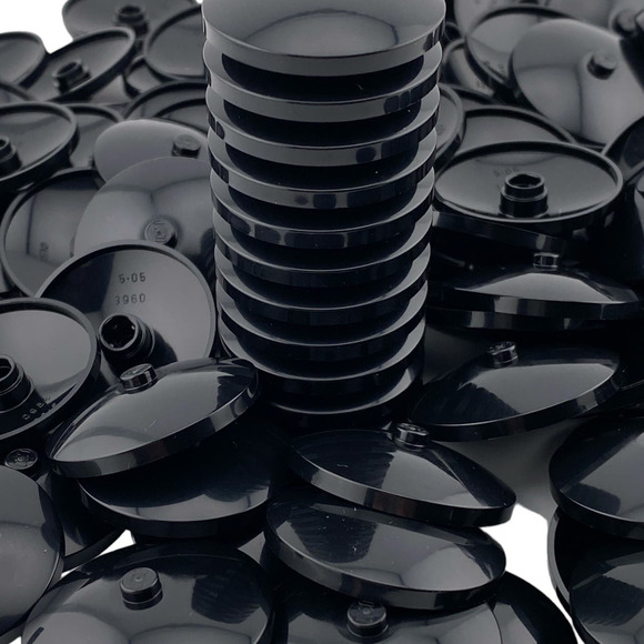 100 Lego Round Black Specialty Caps Plate 2x2 - New - A491 - Picture 12 of 12